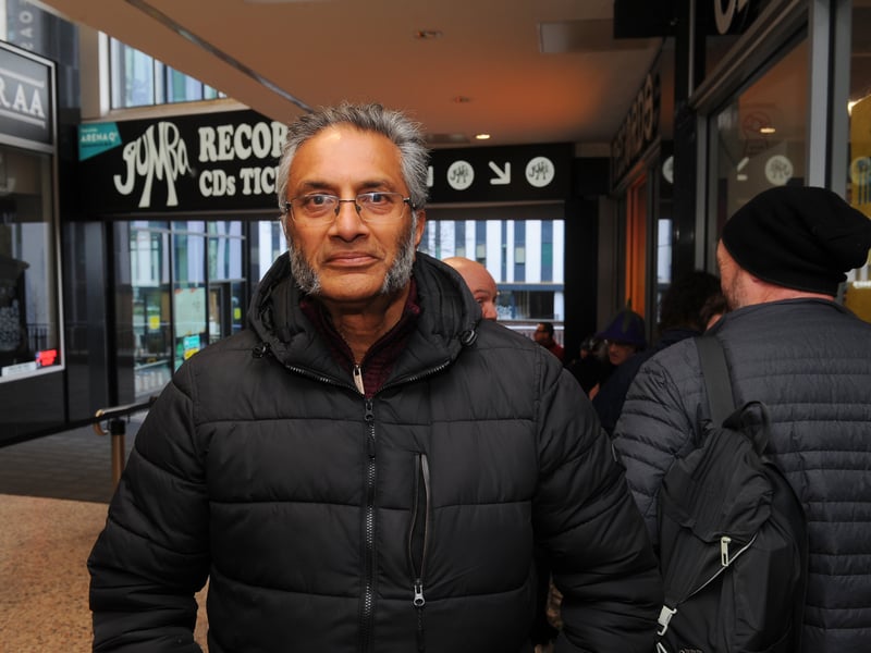 Regular Record Store Day buyer Prem from Grimsby - who queued all night and bought over 40 records at Jumbo Records.