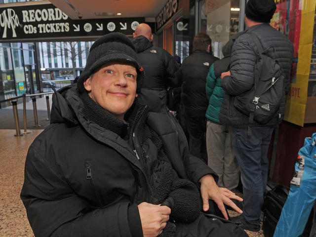 Lee Cook from Seacroft, first in the queue at Jumbo Records to add to his collection of 80's records