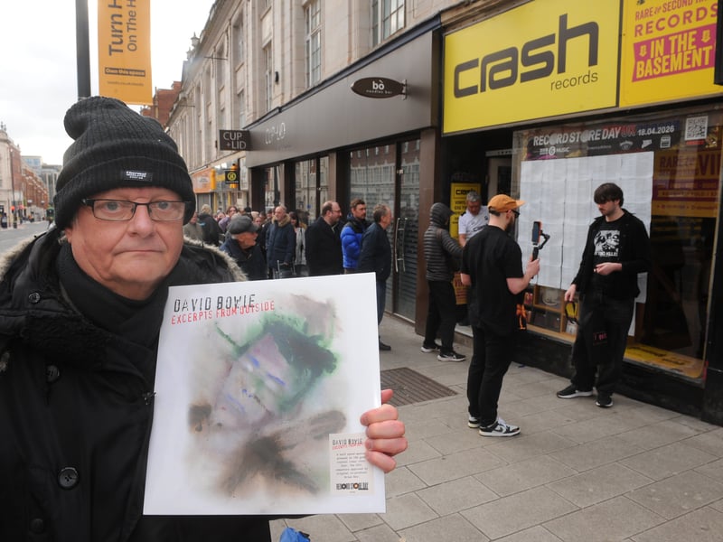 David Griffin of Crossgates with his David Bowie record, which he picked up from Crash Record