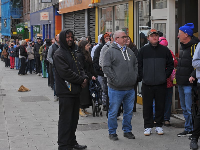 Record Store Day queue at Crash Records in The Headrow, Leeds