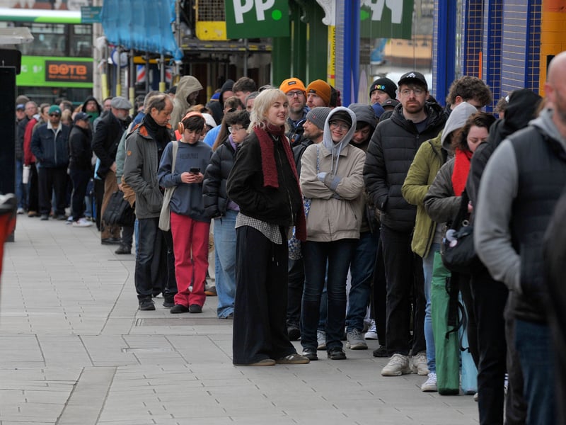 Record Store Day queue at Crash Records in The Headrow, Leeds
