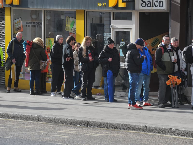 Record Store Day queue at Crash Records in The Headrow, Leeds