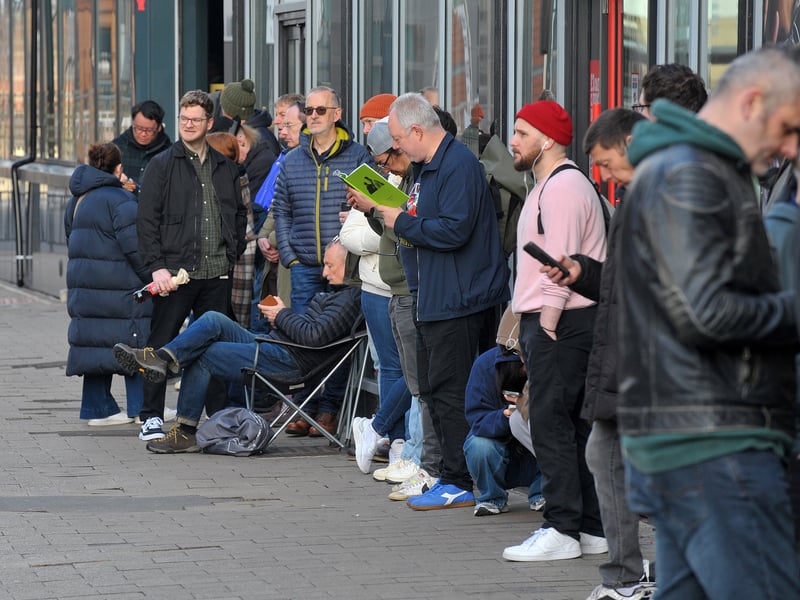 Record Store Day queue at Jumbo Records, Merrion Centre in Leeds