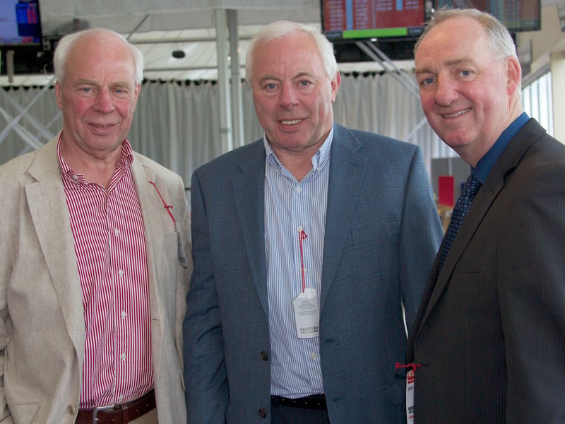 Caption: Jim and Tim Caffrey and Peter Carey.