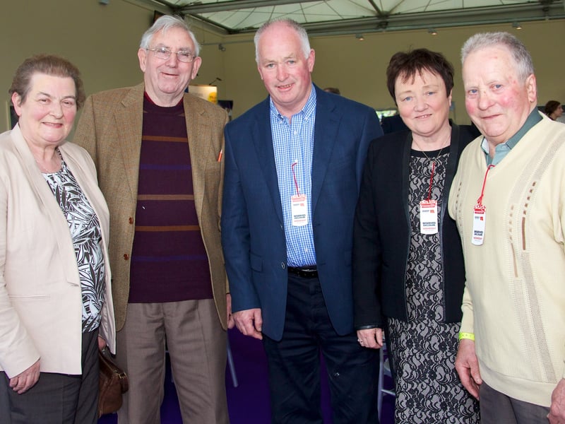 Caption: Mary, Tom, Pat, and Mary Farrell with Jim McDermott, St Patrick's GAA Ardagh.