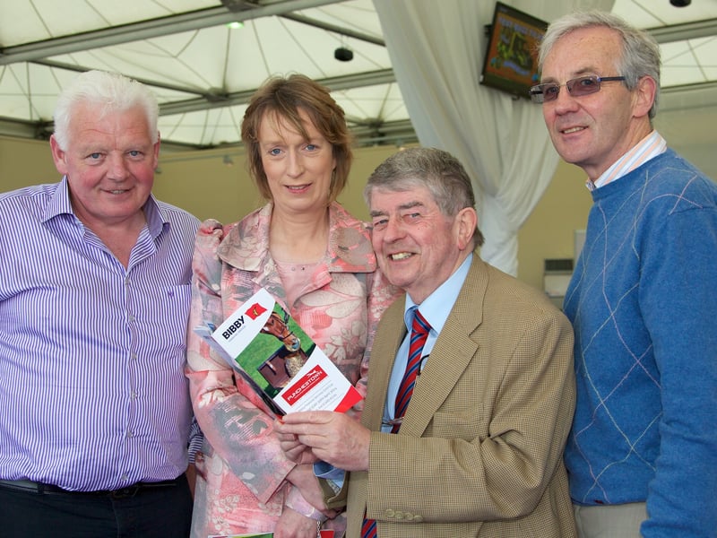 Caption: Peter Mullooly, Margaret Gillen, Peter Kelly, and Pat O'Brien, O'Brien & Co., Longford town.