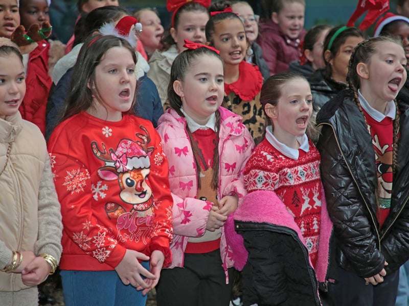 Caption: Students singing