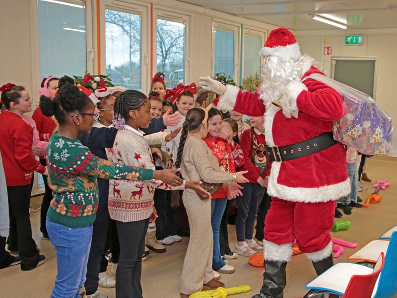 Caption: Santa made an appearance to bring some additional joy
