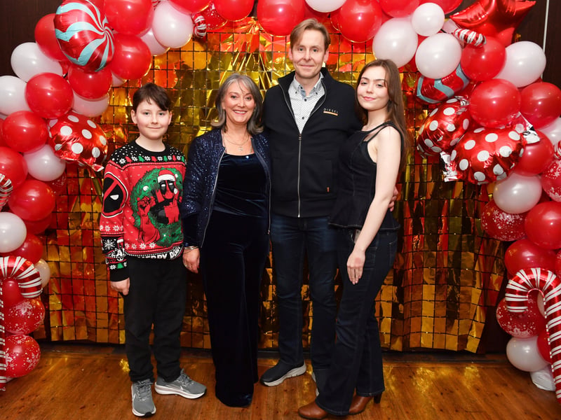 Caption: Sandra, Aidan, Daniel and Maeve Flood in the Rustic Inn, Abbeyshrule for the Colehill National School 'Toy Show' fundraiser towards the development of a new astroturf playground