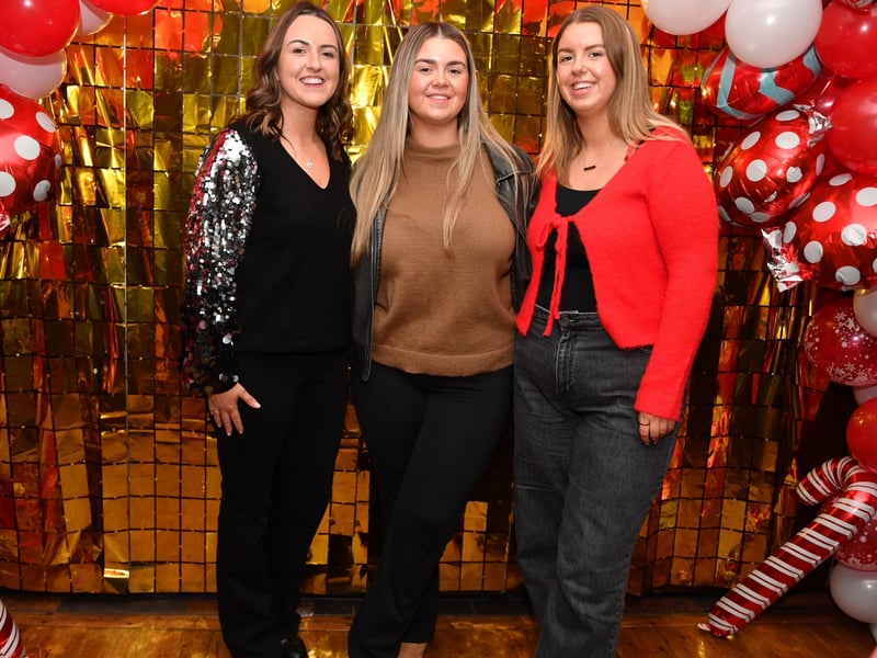 Caption: Josephine O'Haire with Rachel and Ciara Higgins in the Rustic Inn for the Colehill National School 'Toy Show' fundraiser 