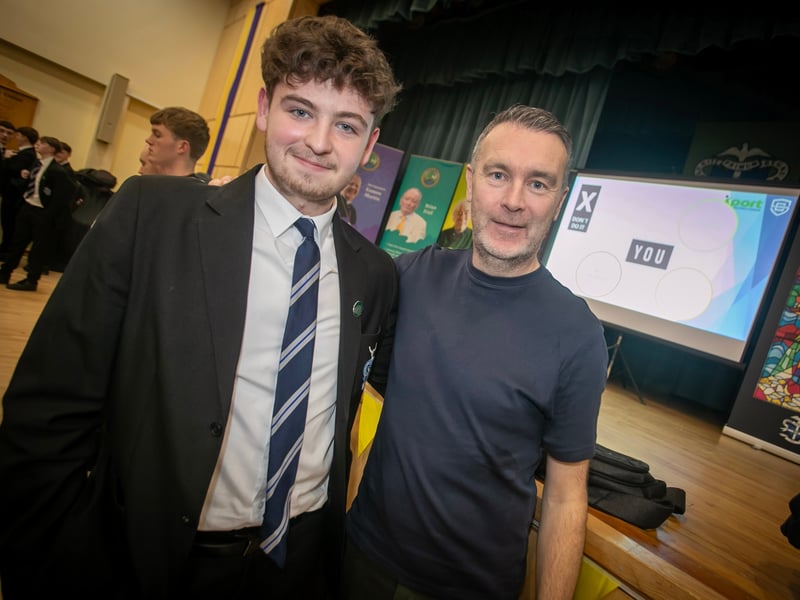 The former GAA All-Star Oisin McConville pictured with Ethan Bratton - whose father Emlyn (RIP) played for Armagh minors with Oisin in ’92 All-Ireland final at Wednesday's event.