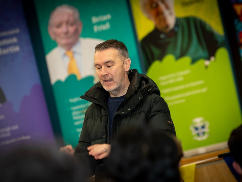 Oisin McConville addressing the attendance at Wednesday's event.