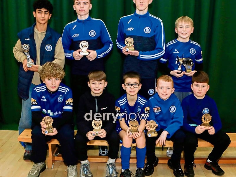 Man of the Match award winners at Trojans annual presentation of awards held in Cecilia's College.