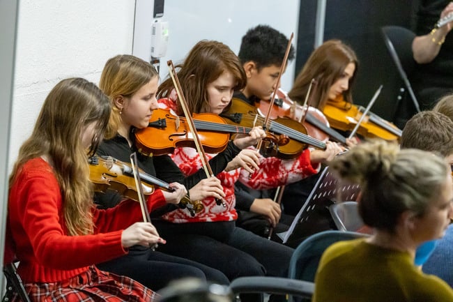 Musicians performing at the Laois School of Music Centre.