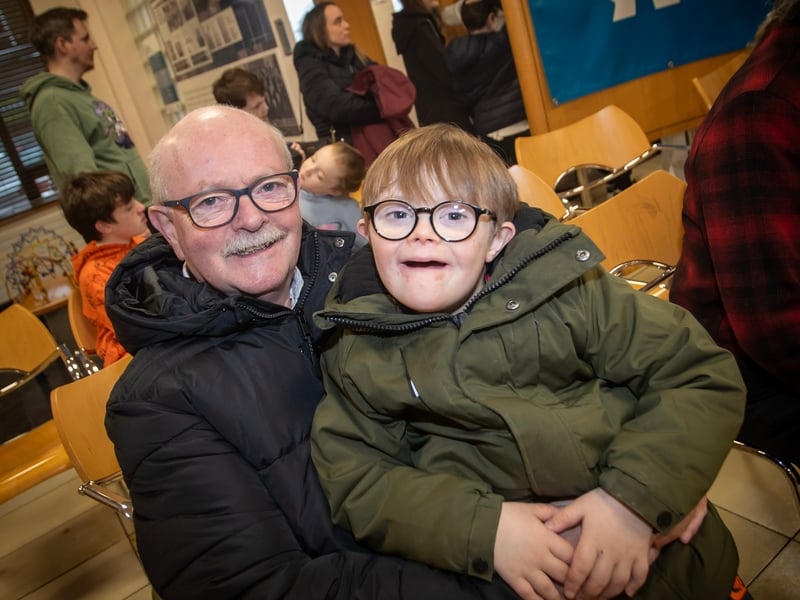 Sean Carr pictured with his grandson at Saturday's Derry Credit Union's Santa Saturday event.