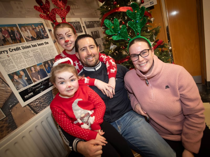 One of the many families queuing up for Santa on Saturday at Derry Credit Union. (Photos: Jim McCafferty Photography)