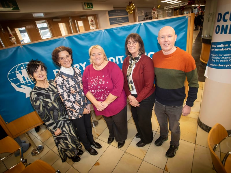 Derry Credit Union retirees Joan Gallagher, CEO and Mary Crumley, Education and Training Officer pictured on Santa Saturday.