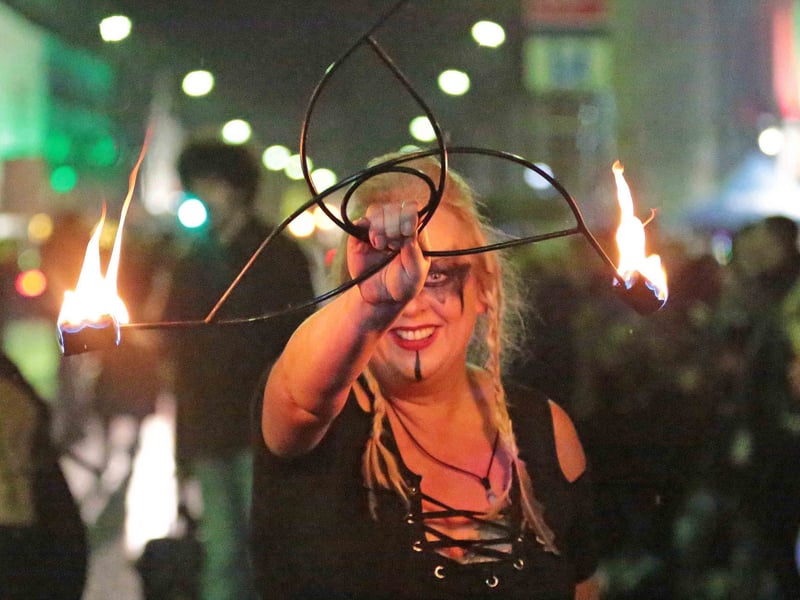 Caption: Babylon Inferno during The Fire and Shadows Procession Picture: Shelley Corcoran
