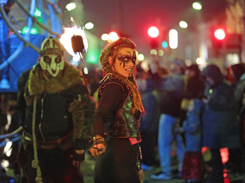 Caption: Babylon Inferno added mischief and mayhem and spine tingling entertainment to the finale of the 20th Dead of Night Festival on Halloween night in Longford Town Picture: Shelley Corcoran