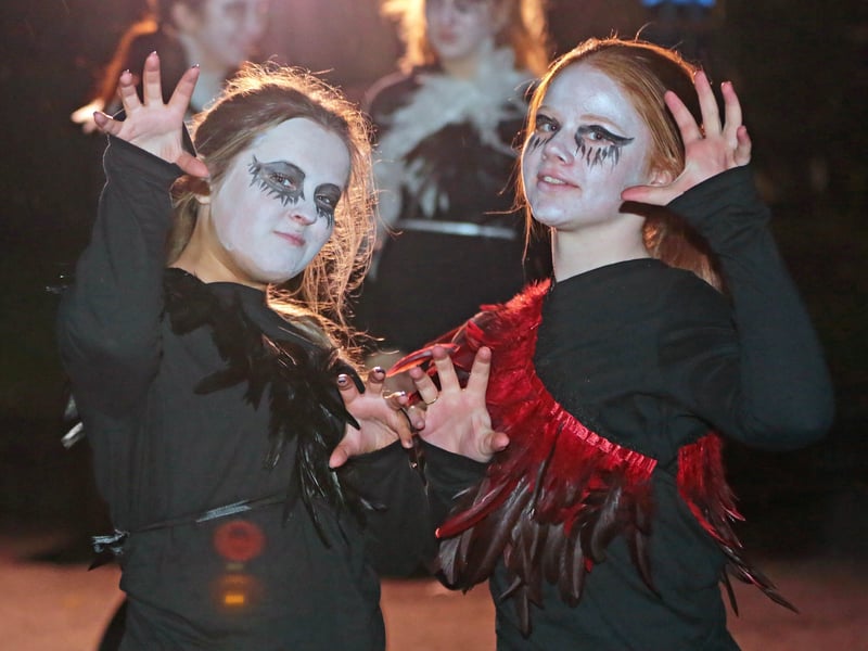 Caption: Peelo School of Dance members who were part of the amazing Fire and Shadows Procession, the finale of the 20th Dead of Night Festival Picture: Shelley Corcoran