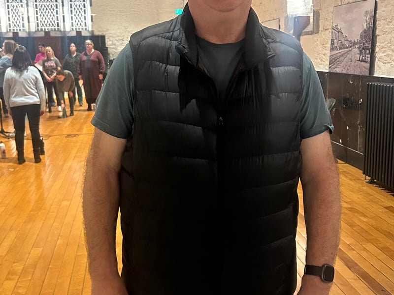First up is one is the choir's guitarist Pud Barrett who was born and raised in Newbridge. "I'm a member since the very beginning....I've been playing music all my life.....here everyday is a learning day and it's nice to make new friends....we're a friendly bunch".