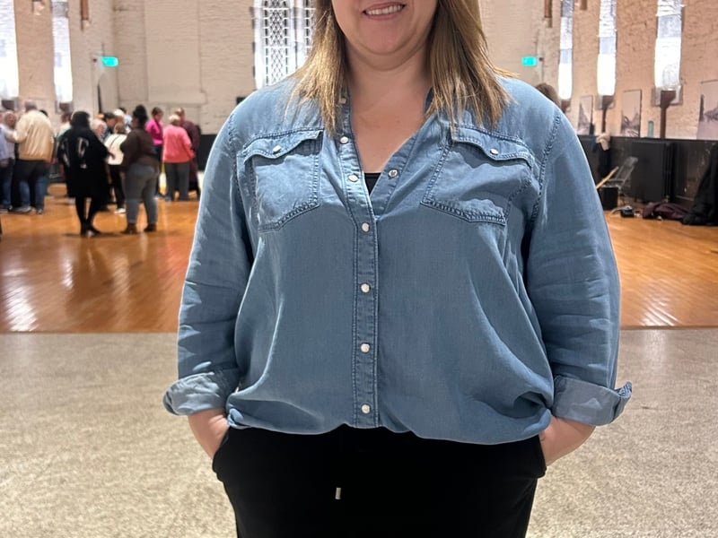 Music director Lisa Nagle from Newbridge has been the musical director of the gospel choir since the start of 2012. "Thankfully they chose me after I interviewed for the role...there was a group of 15 back then and now we have a group of just over 90... "It's an absolute joy....now I run a very tough rehearsal but the vibe when everyone comes in the door is that you can leave everything that's happening in your life and come and just sing and be part of a group. "My favourite thing about running this choir is watching what happens when something comes together.... so each section sit and learn their own parts at home and they come in and we pull them apart like tonight...and when the sounds come together everybody gets such a buzz."