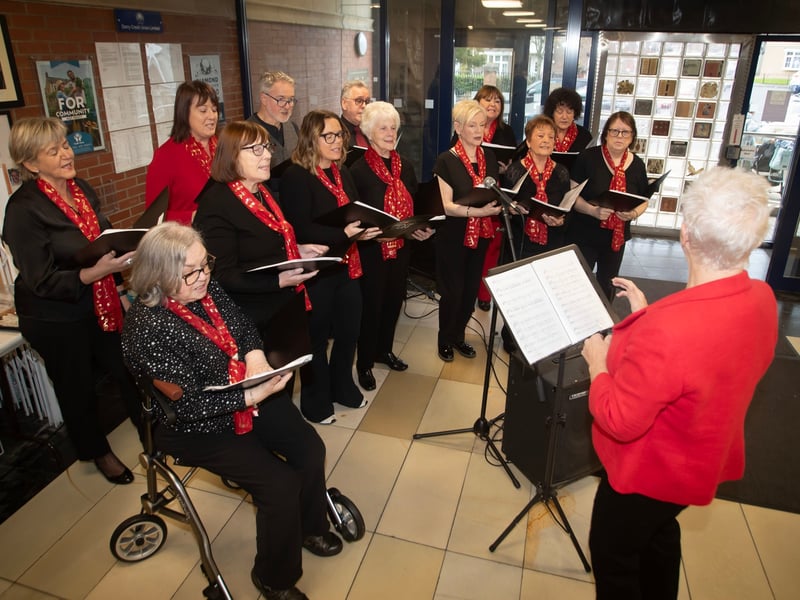 The Momentum Choir, performing at Derry Credit Union.