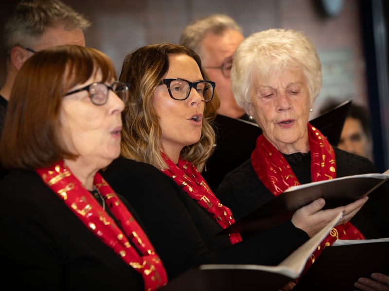 Members of the Momentum Choir performing during Saturday's Credit Union celebrations.