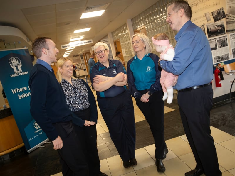 Derry Credit Union staff getting ready for Saturday's International Credit Union Day celebrations.