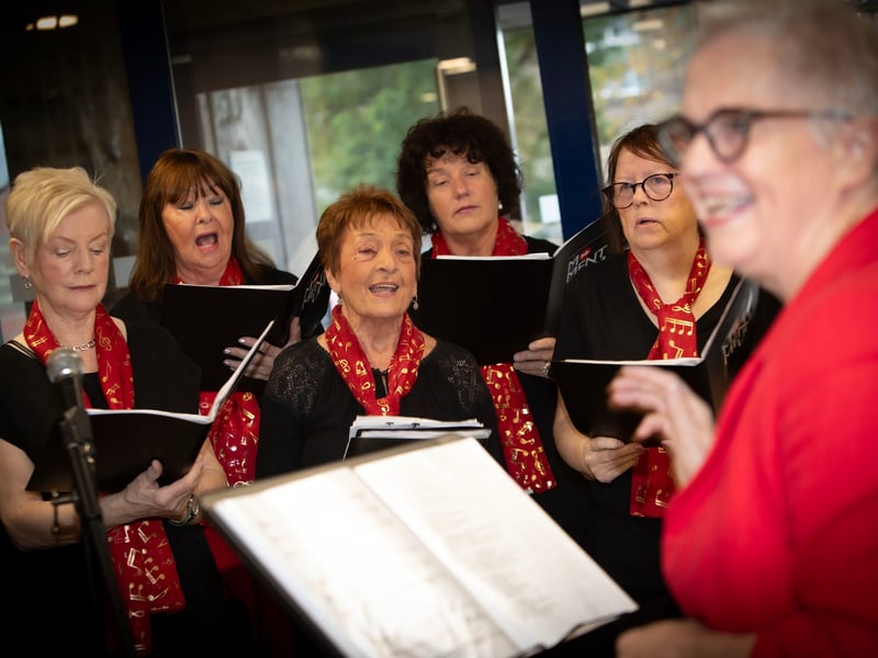 Members of the Momentum Choir performing during Saturday's Credit Union celebrations.