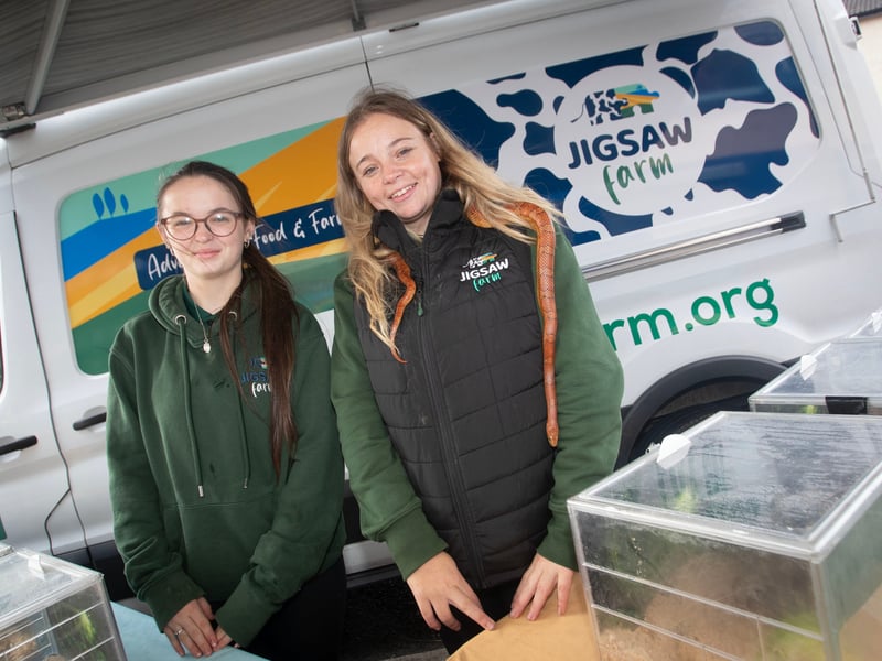 Staff from Jigsaw Farm show off some of the animals during International Credit Union Day celebrations.