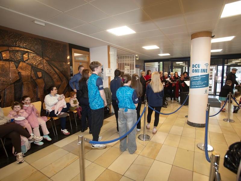 Everyone enjoying the performance of the Momentum Choir performing during Saturday's Credit Union celebrations.