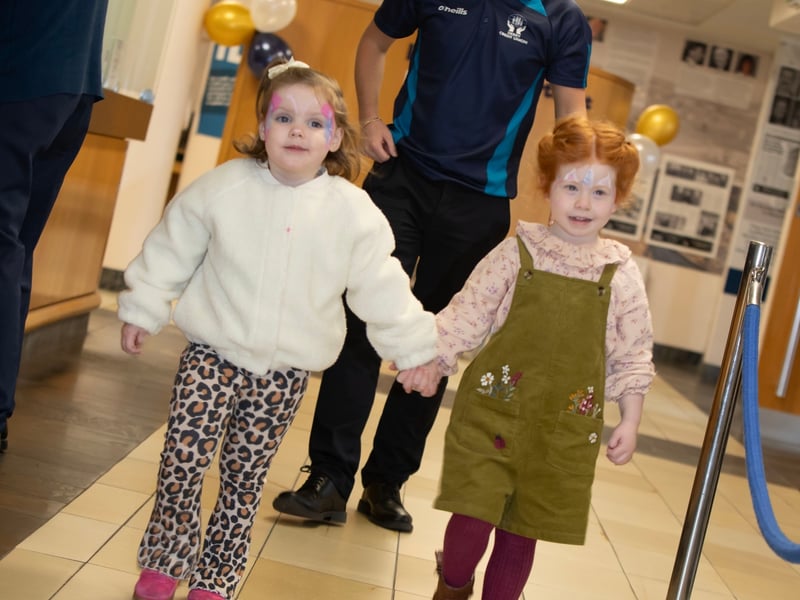 Four year olds Emily Harrison-Brown and Ellie Quigley enjoying the International Credit Union celebrations.
