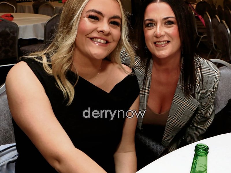 Robyn and Colleen at the Trojans FC fundraiser.