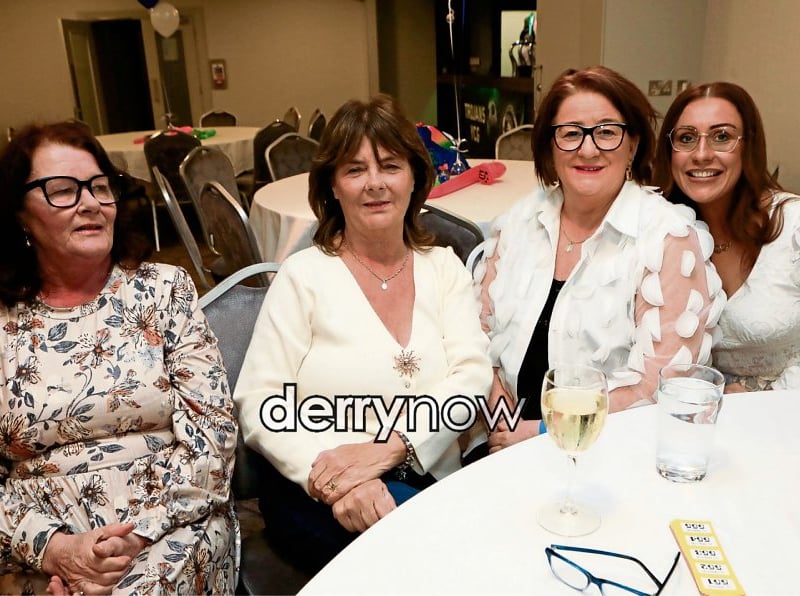 From left, are Marjorie, Margaret, Colores and Sinead at the Trojans FC fundraiser "Stars in their Eyes".
