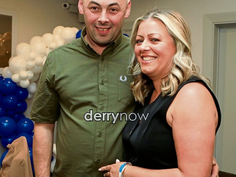 Seamus and Michelle at the Trojans FC fundraiser.