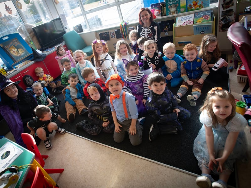 Ms. McCallion's Nursery Class all dressed up for Friday's Halloween Parade at Greenhaw Primary School.
