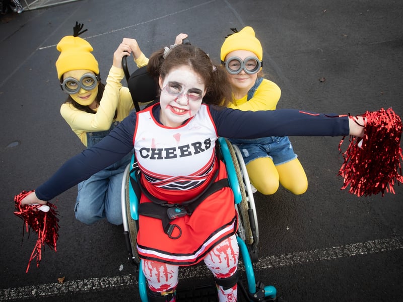 Amelie and her two helpers Darragh and Nyla pictured in full costume.