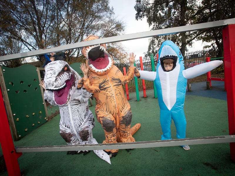 Some of the more colourful characters captured on Friday at Greenhaw PS.