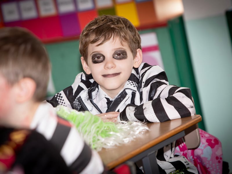 One of the many colourful P6 pupils pictured on Friday.