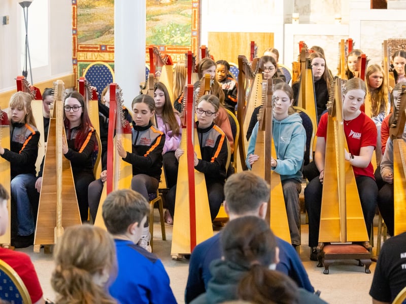 Young Laois harpers and pipers flocked to Castletown this week for Tionól Harp and Pipes, presented by Music Generation Laois. Young harpers and pipers from across Ireland took part in the the day festival, which included workshops and performance opportunities. Acclaimed harpers Michael Rooney from Monaghan and Catriona McKay from Scotland were among the team of professional musicians working with 74 young people. Participants hailed from Music Generation programmes in Louth, Mayo, Cavan, Monaghan and Waterford, as well as from Music Generation Laois.  "We are thrilled to celebrate ten years of Tionól,"  Ms Rosa Flannery, Music Development Officer with Music Generation Laois told the Leinster Express / Laois Live. "Young harpers and pipers from all over Ireland are taking part in an immersive music experience that develops their musical skills and forges life-long friendships. "Music Generation Laois has a special focus on harping and piping, the harp and uilleann pipes are two instruments of cultural significance to Ireland that need to be preserved, supported and developed," Ms Flannery said. Tionól Harp and Pipes 2026 will take place from 26-28 October in Castletown.  The event is supported by the Music Generation / Arts Council of Ireland Partnership Creativity and Collaboration Fund. Music Generation Laois is part of Music Generation, Ireland's national performance music education programme, co-funded by U2, the Ireland Funds and the Department of Education and Youth. Locally, Music Generation Laois is part of Laois and Offaly Education and Training Board and supported by Laois County Council.  To find out more about joining Music Generation Laois’ harp or uilleann pipes programmes see musicgenerationlaois.ie  WATCH: Sod turned on €6.5m extension to ESB training centre in Portlaoise