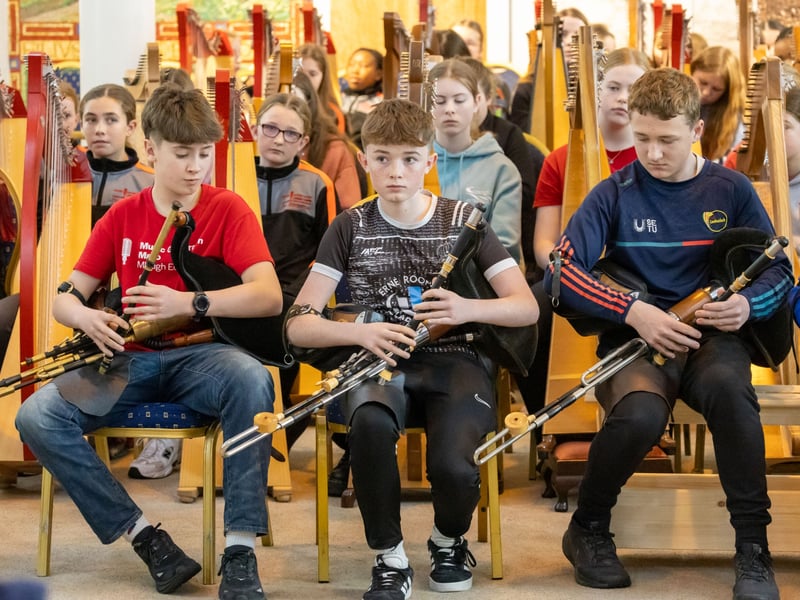 Young Laois harpers and pipers flocked to Castletown this week for Tionól Harp and Pipes, presented by Music Generation Laois. Young harpers and pipers from across Ireland took part in the the day festival, which included workshops and performance opportunities. Acclaimed harpers Michael Rooney from Monaghan and Catriona McKay from Scotland were among the team of professional musicians working with 74 young people. Participants hailed from Music Generation programmes in Louth, Mayo, Cavan, Monaghan and Waterford, as well as from Music Generation Laois.  "We are thrilled to celebrate ten years of Tionól,"  Ms Rosa Flannery, Music Development Officer with Music Generation Laois told the Leinster Express / Laois Live. "Young harpers and pipers from all over Ireland are taking part in an immersive music experience that develops their musical skills and forges life-long friendships. "Music Generation Laois has a special focus on harping and piping, the harp and uilleann pipes are two instruments of cultural significance to Ireland that need to be preserved, supported and developed," Ms Flannery said. Tionól Harp and Pipes 2026 will take place from 26-28 October in Castletown.  The event is supported by the Music Generation / Arts Council of Ireland Partnership Creativity and Collaboration Fund. Music Generation Laois is part of Music Generation, Ireland's national performance music education programme, co-funded by U2, the Ireland Funds and the Department of Education and Youth. Locally, Music Generation Laois is part of Laois and Offaly Education and Training Board and supported by Laois County Council.  To find out more about joining Music Generation Laois’ harp or uilleann pipes programmes see musicgenerationlaois.ie  WATCH: Sod turned on €6.5m extension to ESB training centre in Portlaoise
