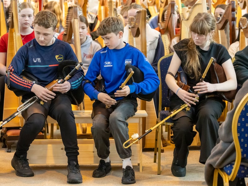 Young Laois harpers and pipers flocked to Castletown this week for Tionól Harp and Pipes, presented by Music Generation Laois. Young harpers and pipers from across Ireland took part in the the day festival, which included workshops and performance opportunities. Acclaimed harpers Michael Rooney from Monaghan and Catriona McKay from Scotland were among the team of professional musicians working with 74 young people. Participants hailed from Music Generation programmes in Louth, Mayo, Cavan, Monaghan and Waterford, as well as from Music Generation Laois.  "We are thrilled to celebrate ten years of Tionól,"  Ms Rosa Flannery, Music Development Officer with Music Generation Laois told the Leinster Express / Laois Live. "Young harpers and pipers from all over Ireland are taking part in an immersive music experience that develops their musical skills and forges life-long friendships. "Music Generation Laois has a special focus on harping and piping, the harp and uilleann pipes are two instruments of cultural significance to Ireland that need to be preserved, supported and developed," Ms Flannery said. Tionól Harp and Pipes 2026 will take place from 26-28 October in Castletown.  The event is supported by the Music Generation / Arts Council of Ireland Partnership Creativity and Collaboration Fund. Music Generation Laois is part of Music Generation, Ireland's national performance music education programme, co-funded by U2, the Ireland Funds and the Department of Education and Youth. Locally, Music Generation Laois is part of Laois and Offaly Education and Training Board and supported by Laois County Council.  To find out more about joining Music Generation Laois’ harp or uilleann pipes programmes see musicgenerationlaois.ie  WATCH: Sod turned on €6.5m extension to ESB training centre in Portlaoise