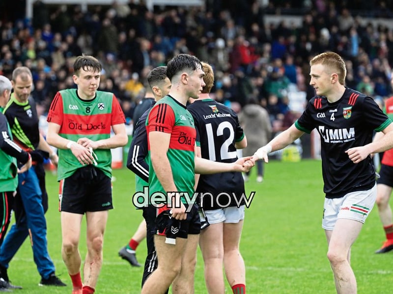 Disappointment at the end of the game for Doire Trasna players.