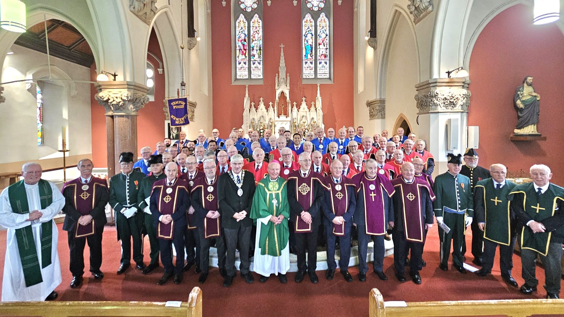 Click on the arrows to go through the photos by Geraldine Diver The Order of the Knights of St Columbanus held their Stated Annual Meeting in Donegal over the weekend. The weekend culminated in a closing Mass celebrated by Bishop Donal McKeown in St Patrick’s Parish Church, Crossroads, on Sunday at noon. Knights from across Ireland gathered for the Supreme Council 2025 to review the past year’s activities and plan for the year ahead. The national AGM took place in Jackson's Hotel, Ballybofey on Friday and Saturday. The weekend’s events reflected the order’s enduring mission of promoting Christian values in public, professional, and private life.  The Order of the Knights of St Columbanus is a lay Catholic organisation founded in Belfast in 1915 by Canon James O’Neill. Inspired by St Columbanus, the sixth-century Irish missionary monk, the order is dedicated to the spiritual, intellectual, social, and charitable development of its members and to the promotion of the Catholic faith through practical action.  Read next: Donegal student awarded €25,000 scholarship at Trinity College Dublin The Knights operate throughout Ireland, supporting a wide range of charitable causes and initiatives, often working discreetly behind the scenes to assist those in need. Their annual Supreme Council meeting serves as both a time of reflection and renewal for members, reaffirming their commitment to living out the Gospel message in everyday life through faith, fraternity, and service.