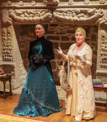 Donegal Castle played host to a wonderful, original production which allowed those present to step back in time to eavesdrop on an imagined conversation between two remarkable women. Click on the arrows to see Siobhan McGowan's photos from the evening Described by the creators of the production as ‘two wild Irish girls of the north west.’ these two characters are Lady Morgan (aka Sydney Owenson 1718-1859) and Lola Montez (aka Elizabeth Gilbert 1821 -1861). READ NEXT: In Pictures - The Odd Couple (Female Version) goes down a treat in Donegal Sydney Owenson was a noted novelist and harpist who spent her formative years in Sligo. As a young woman she performed on the North West’s garrison towns circuit, including Ballyshannon where the last fatal duel in the town was fought in her honour. Her novels, including The Wild Irish Girl and O’Donnell: A National Tale, with their strong nationalist and feminist leanings, attracted controversy and admiration in equal measure. Elizabeth Gilbert, from Grange, fled Ireland at an early age. Reinventing herself as Lola Montez, Spanish dancer, she performed all over Europe attracting the attentions of a string of admirers including the King of Bavaria who made her a Countess. The ultimate femme fatale, she retired to the East Coast of America to deliver a moral lecture tour, before her untimely death at the age of 39. READ NEXT: Remedy and Brew health store and coffee shop opens to a warm welcome in Killybegs In this presentation by Dark Daughter Productions, the part of Lady Morgan is played by Marianne Fahy and Lola Montez is played by Maura Logue. The play premiered at the Hawkswell Theatre earlier this year, as part of the Bealtaine Festival.