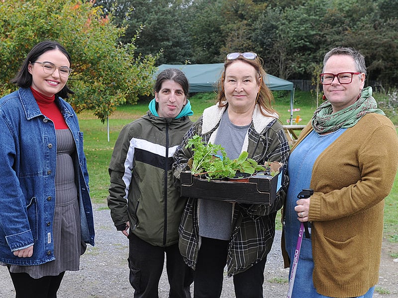 Pictured below: Cllr Sionainn McCann, Mairead Mac Bride, Liz Coe and Pam Hosford