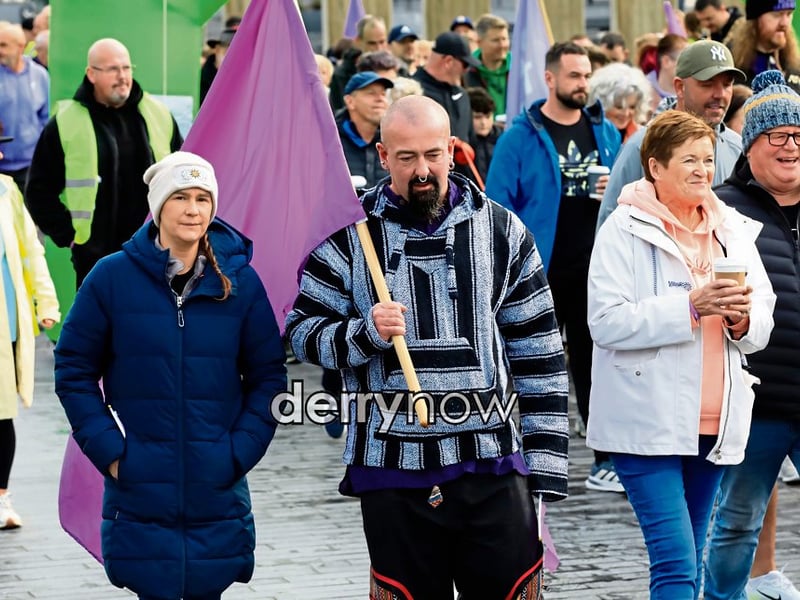 Group setting off on the Arc Fitness annual recovery walk on Saturday. (Photos - Tom Heaney, nwpresspics)