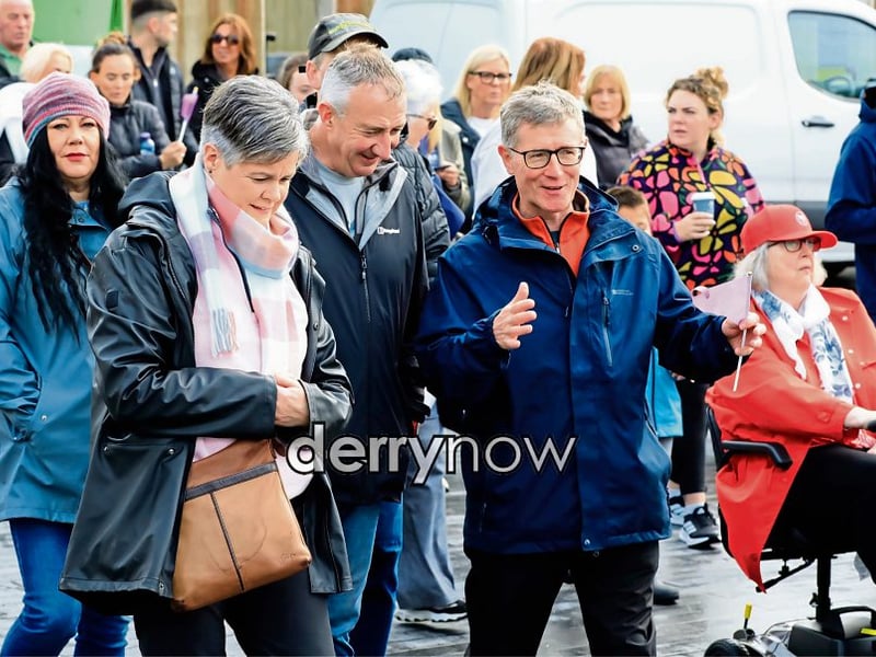 Having a chat as participants take part in the Arc Fitness annual recovery walk on Saturday. (Photos - Tom Heaney, nwpresspics)