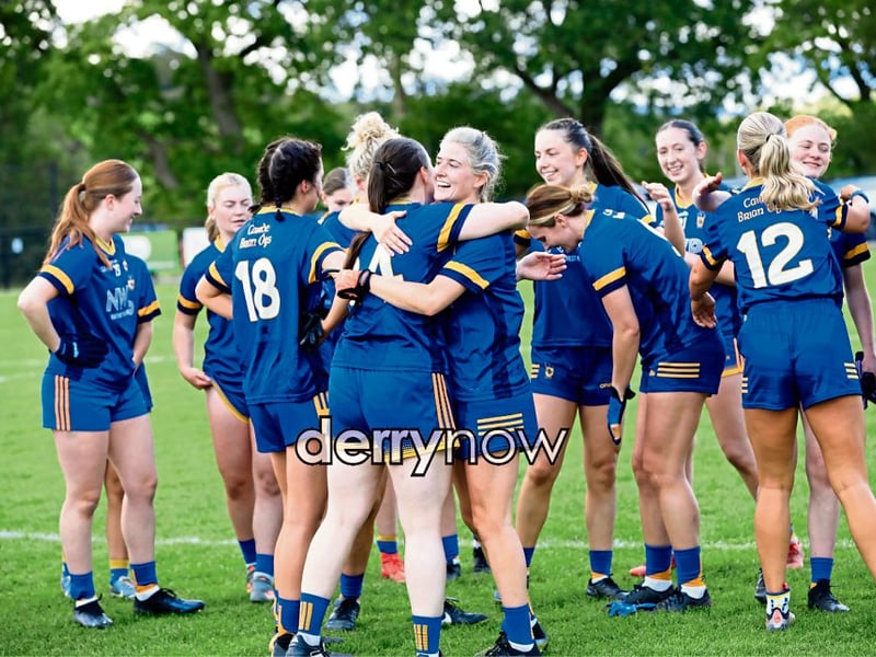 Steelstown's players celebrating beating Magherafelt in the Ladies Senior final.